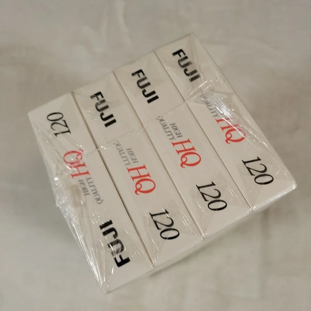 FUJI 4 Pack Blank VHS Video Tapes 6Hours HQ 120 NEW & Sealed‎ FUJIFILM T-120